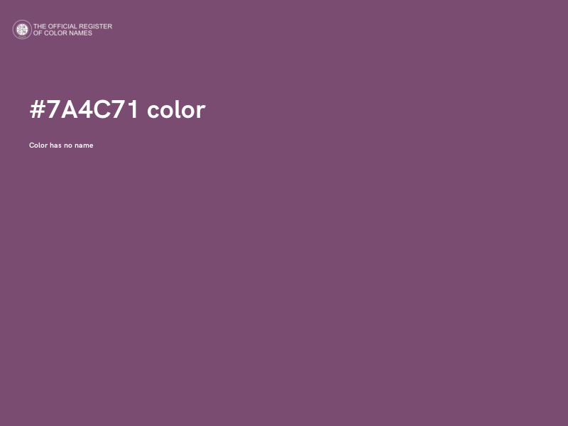#7A4C71 color image