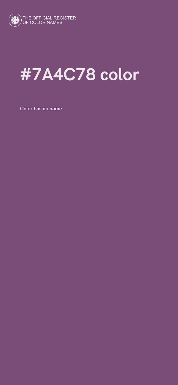 #7A4C78 color image