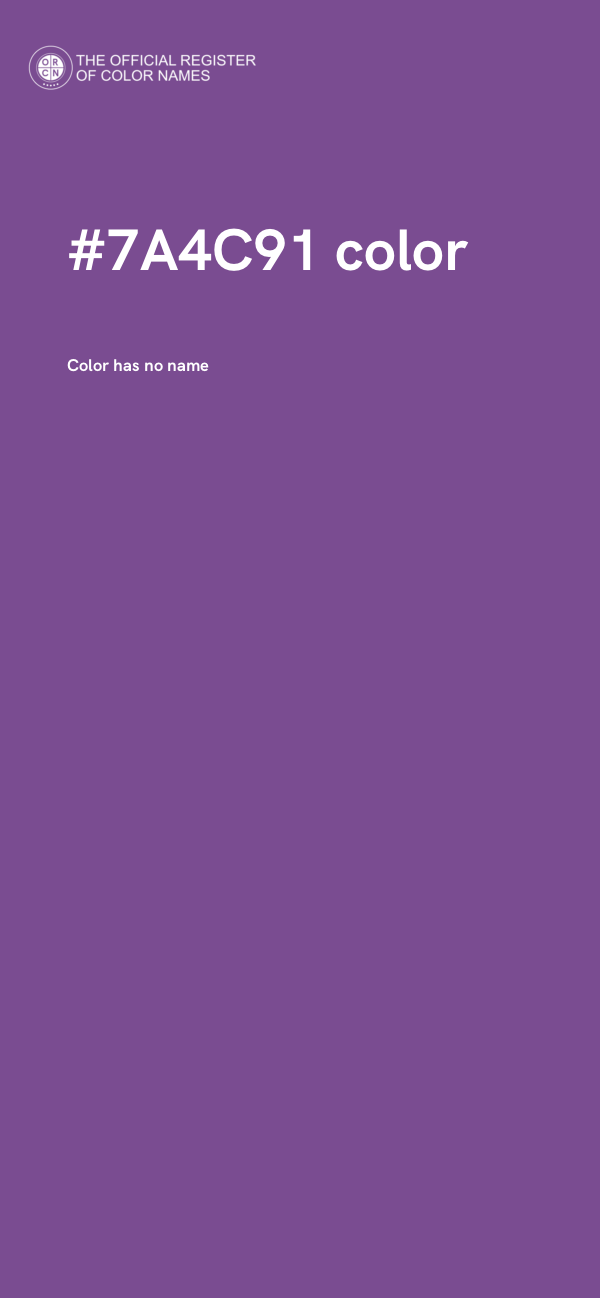 #7A4C91 color image