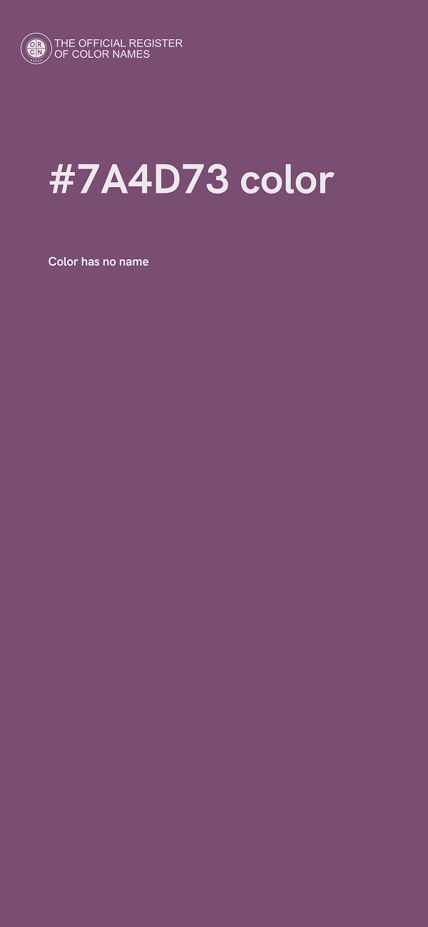 #7A4D73 color image
