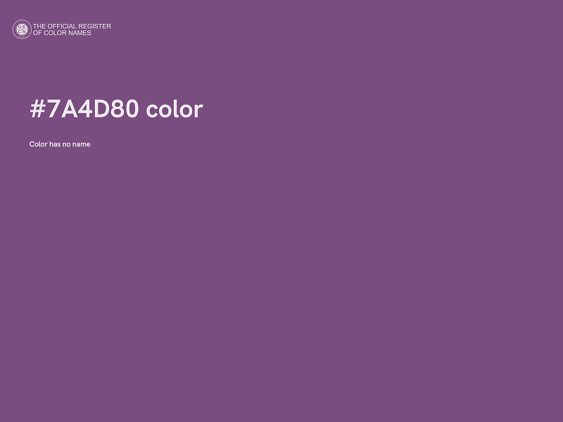 #7A4D80 color image