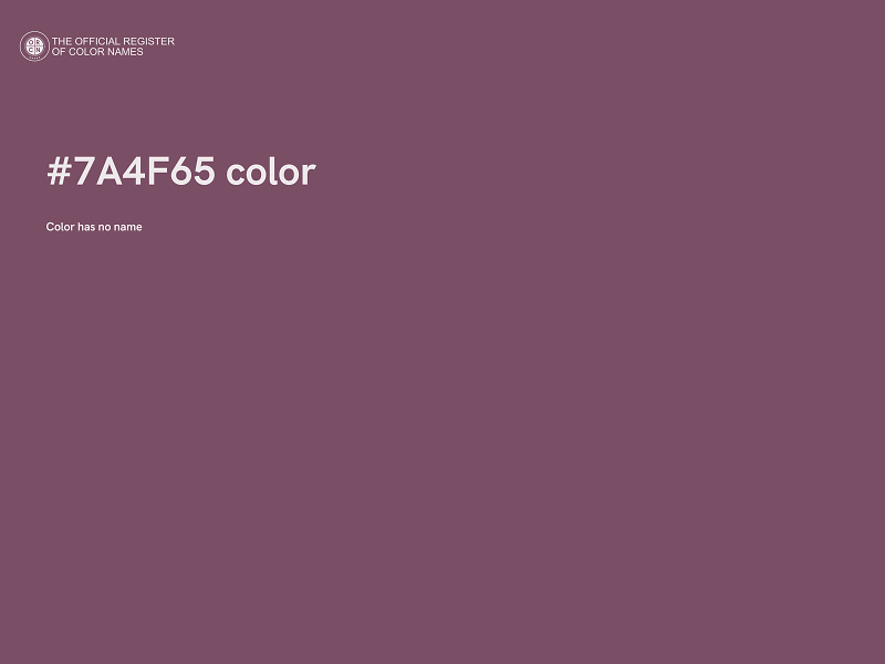 #7A4F65 color image