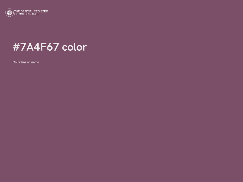 #7A4F67 color image