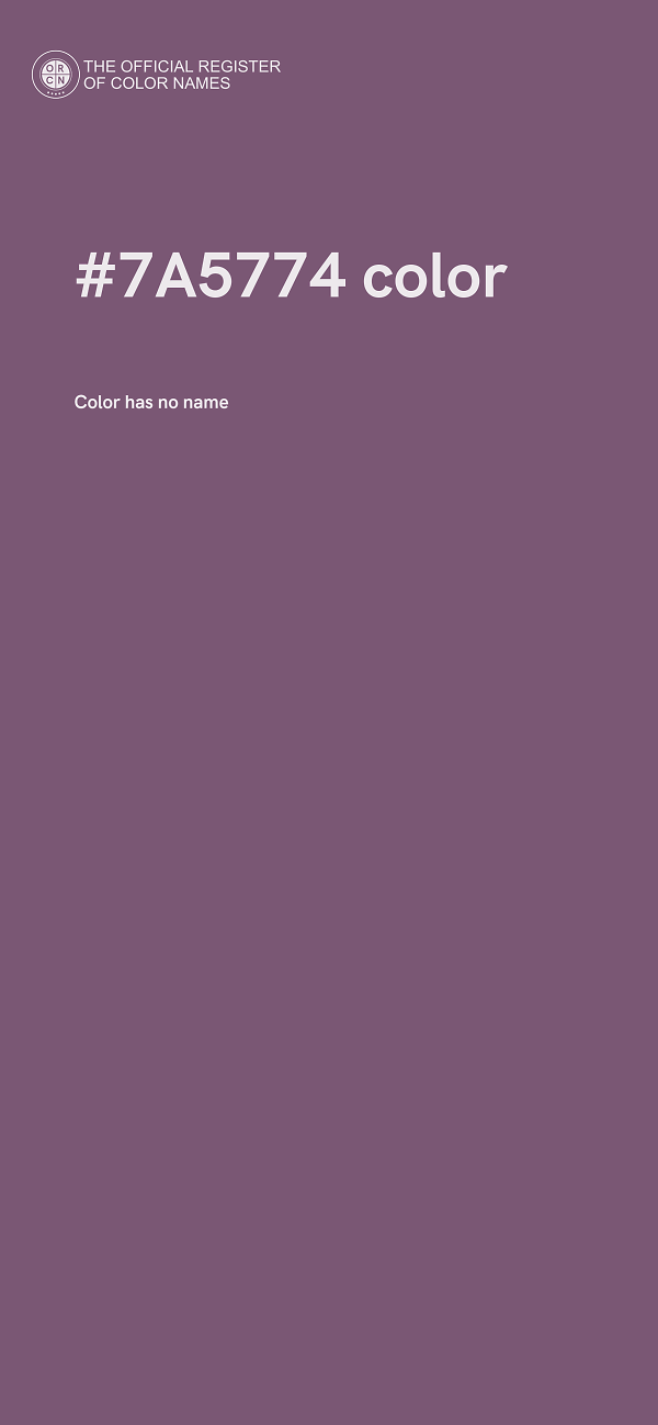 #7A5774 color image