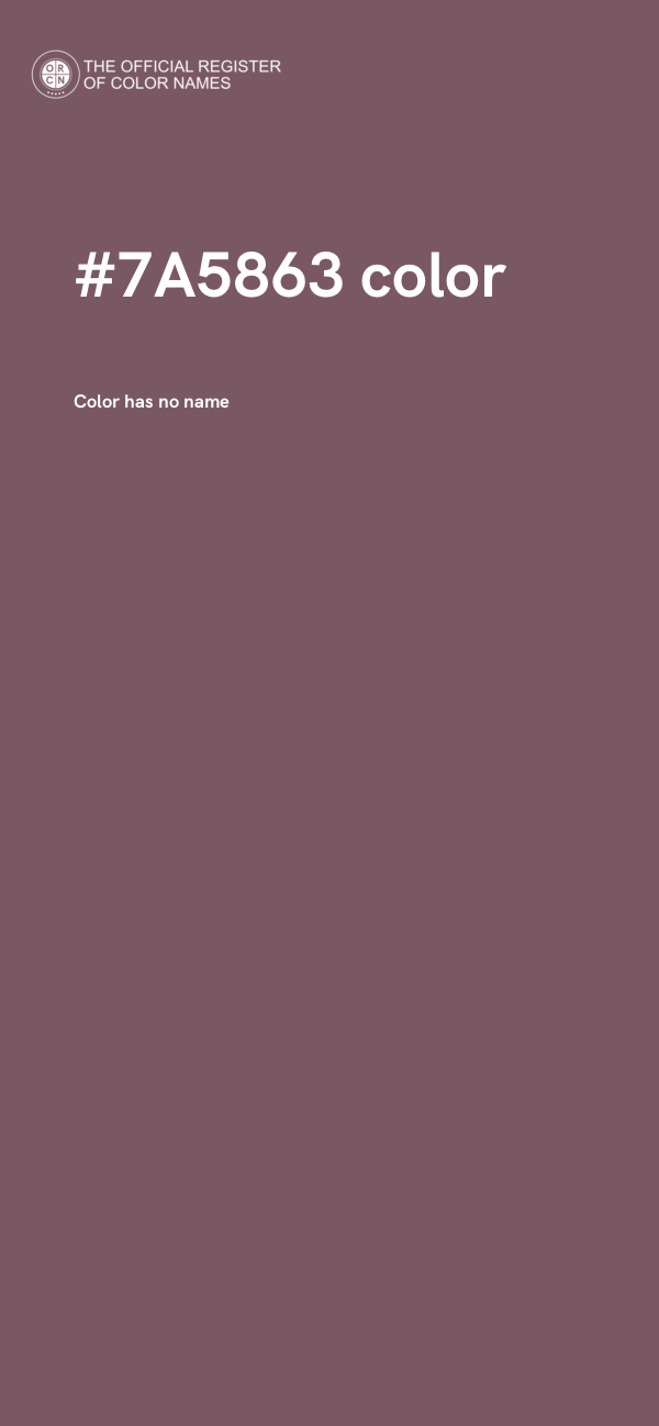 #7A5863 color image