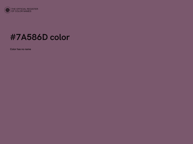 #7A586D color image