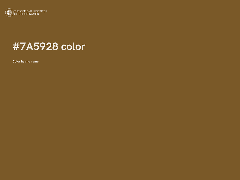 #7A5928 color image
