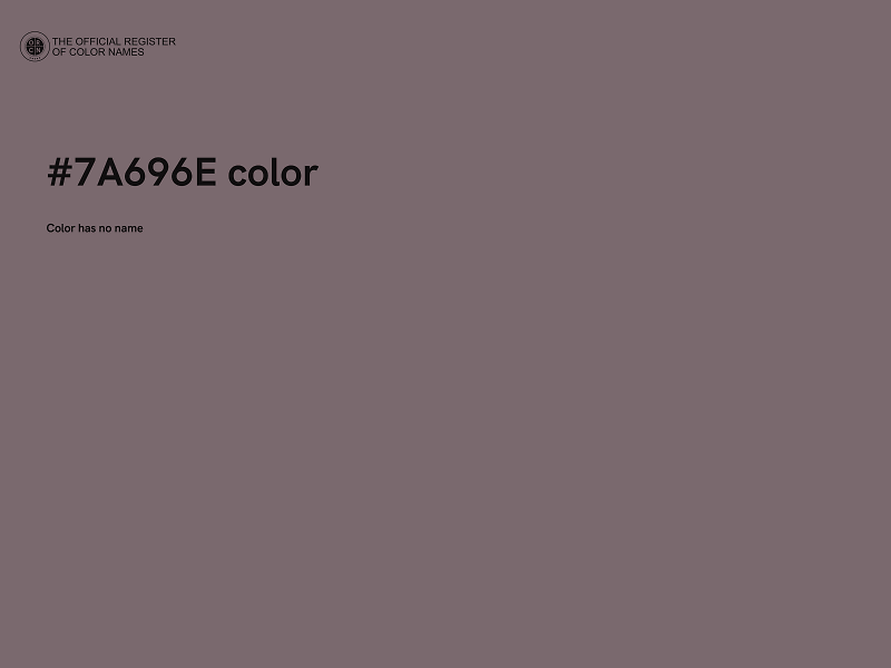 #7A696E color image