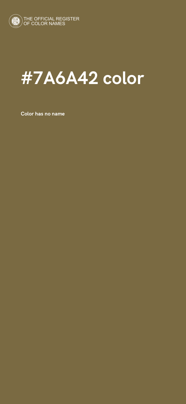 #7A6A42 color image