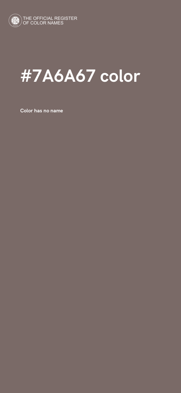 #7A6A67 color image
