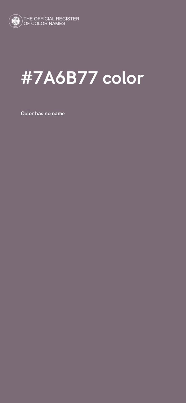 #7A6B77 color image