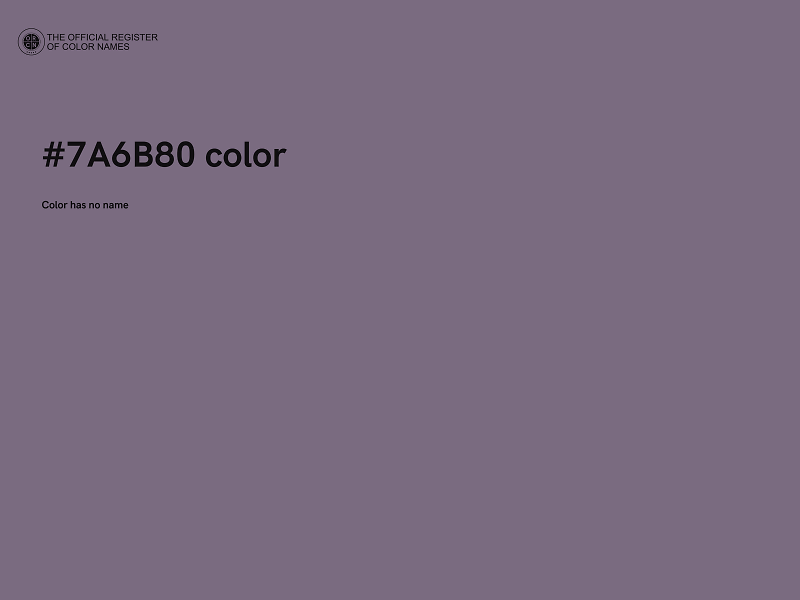#7A6B80 color image