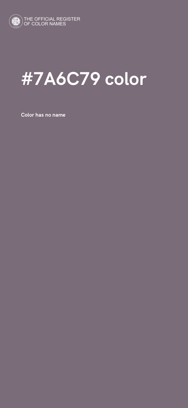 #7A6C79 color image