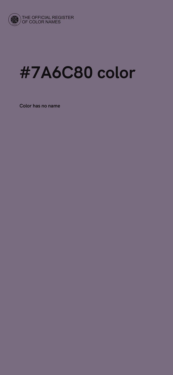 #7A6C80 color image