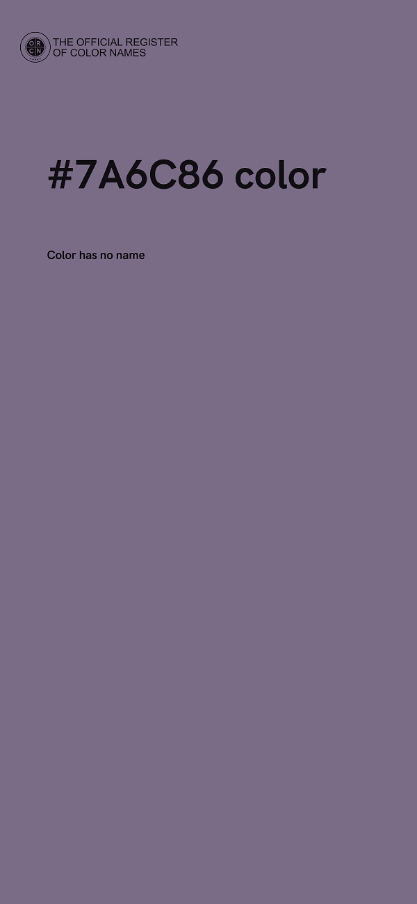 #7A6C86 color image