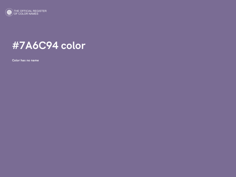 #7A6C94 color image