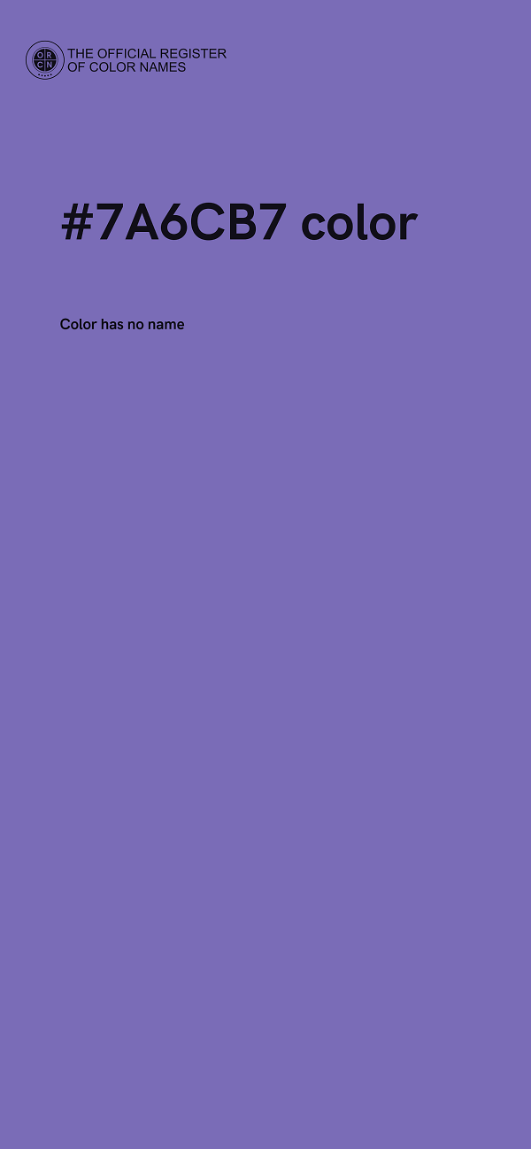 #7A6CB7 color image
