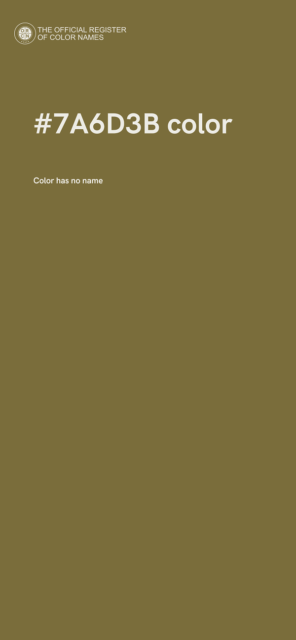 #7A6D3B color image