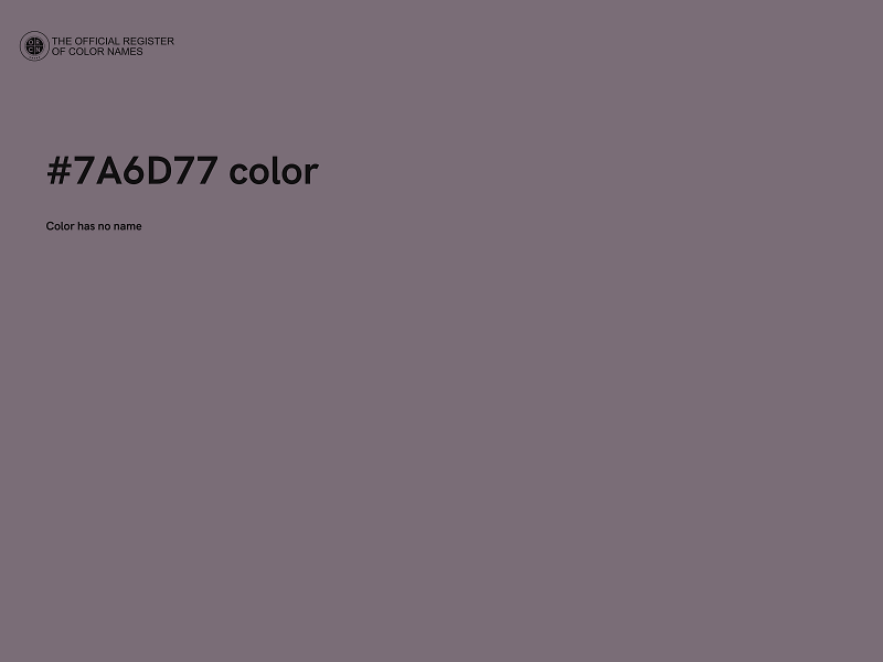 #7A6D77 color image