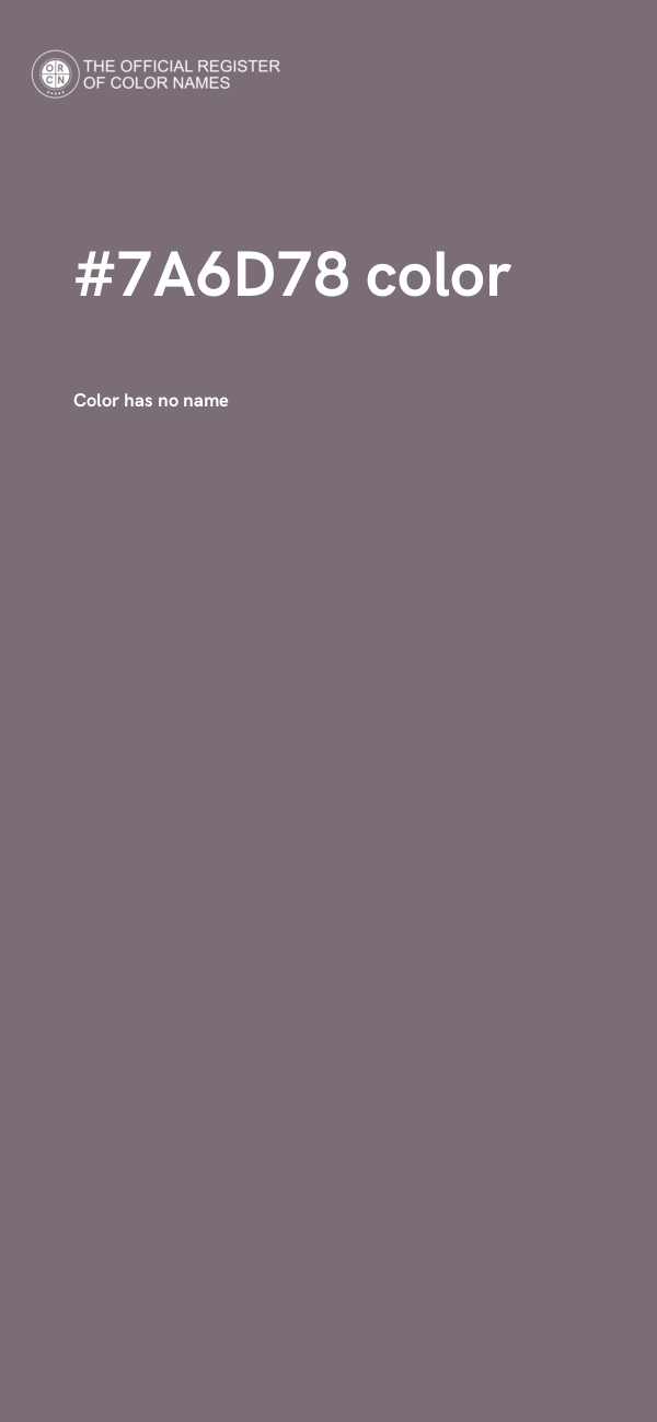 #7A6D78 color image
