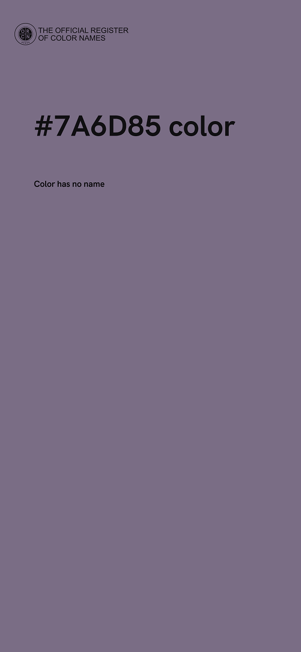 #7A6D85 color image