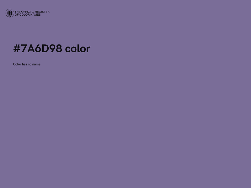 #7A6D98 color image