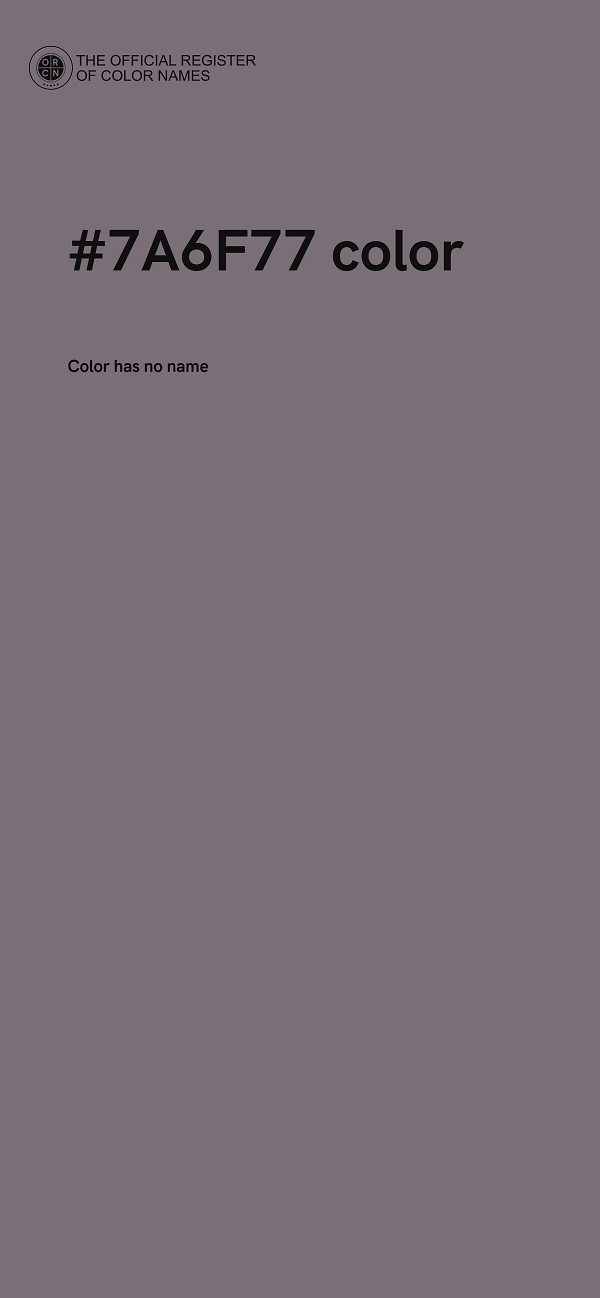 #7A6F77 color image