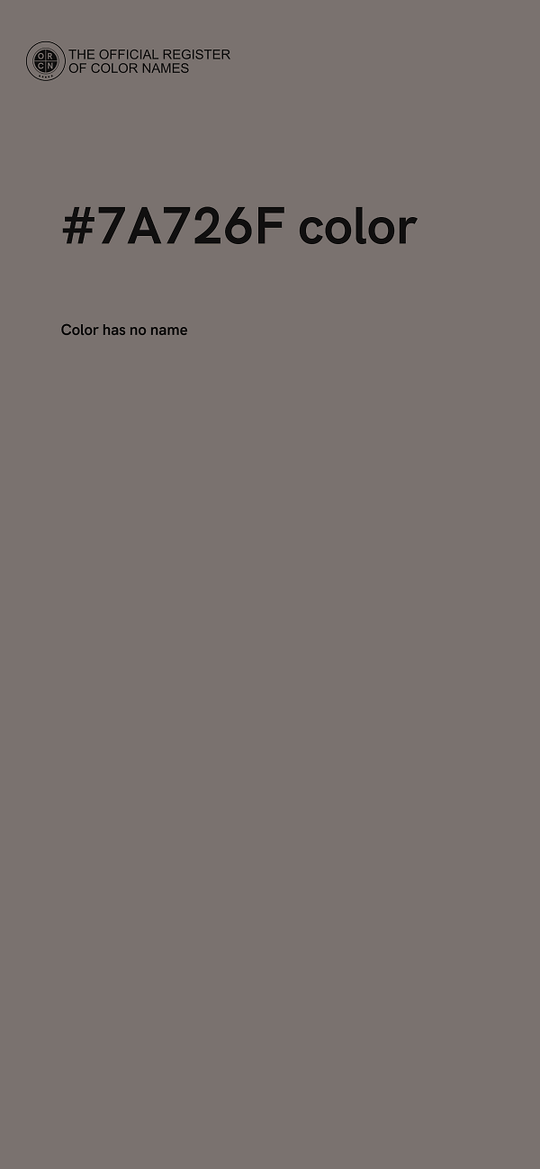 #7A726F color image