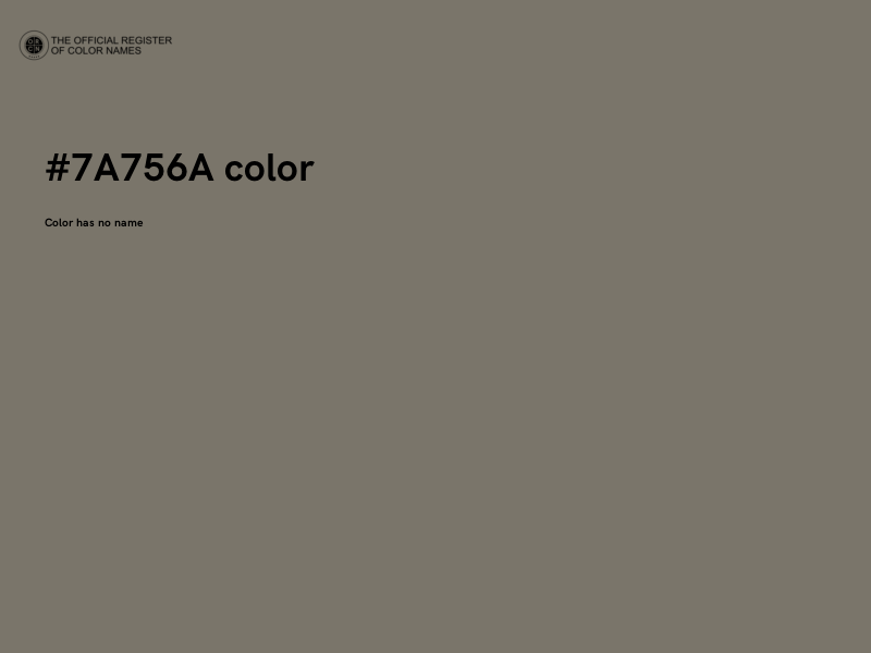 #7A756A color image