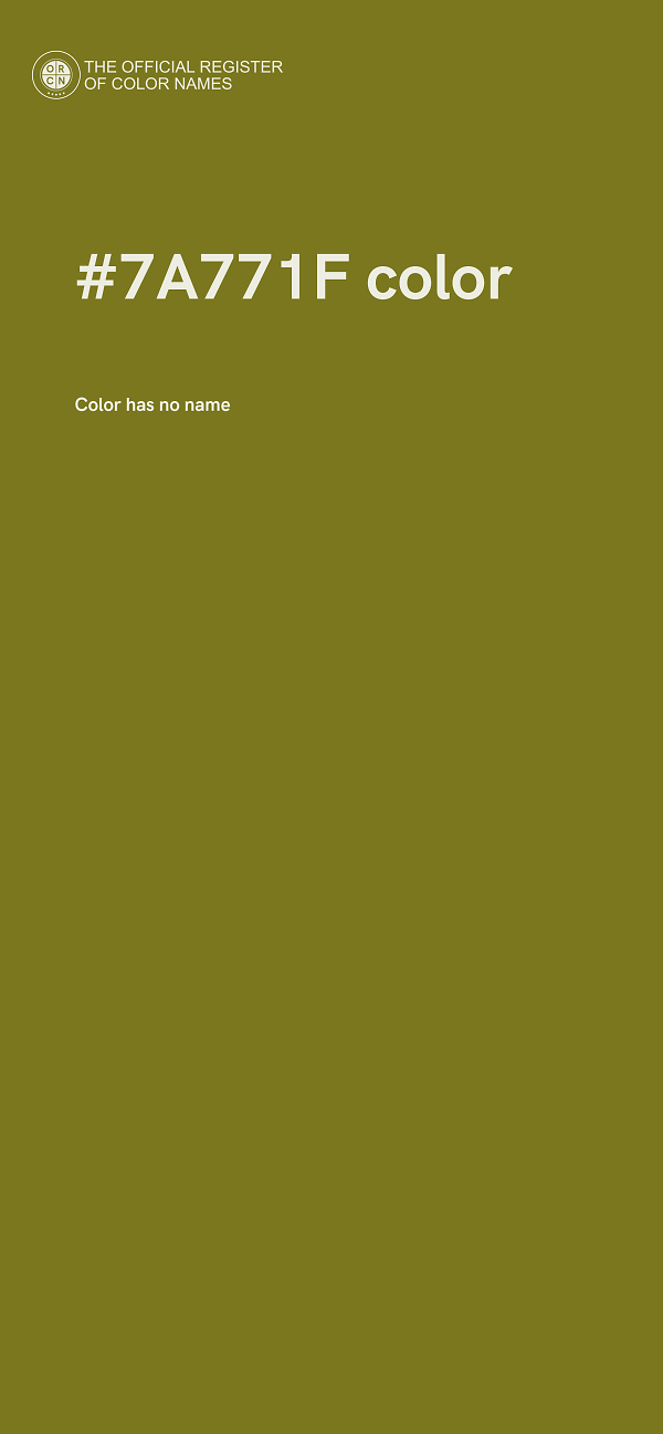#7A771F color image
