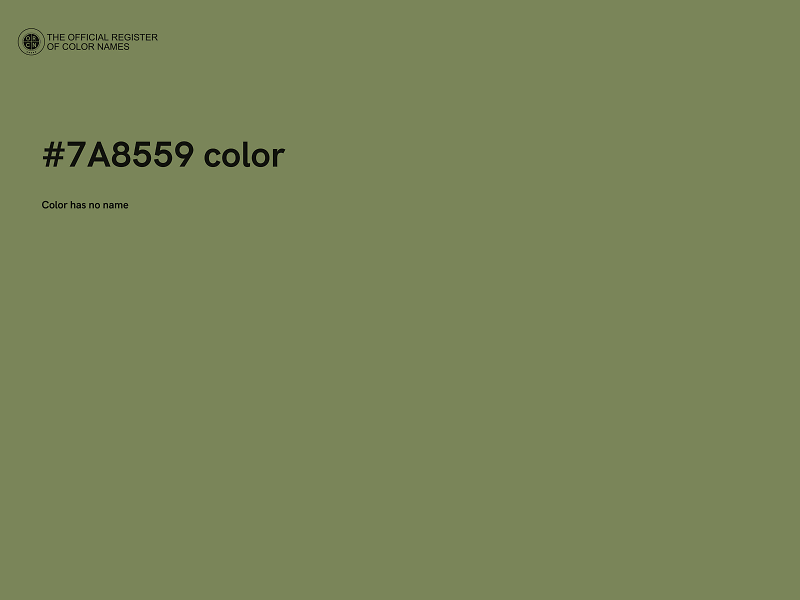 #7A8559 color image
