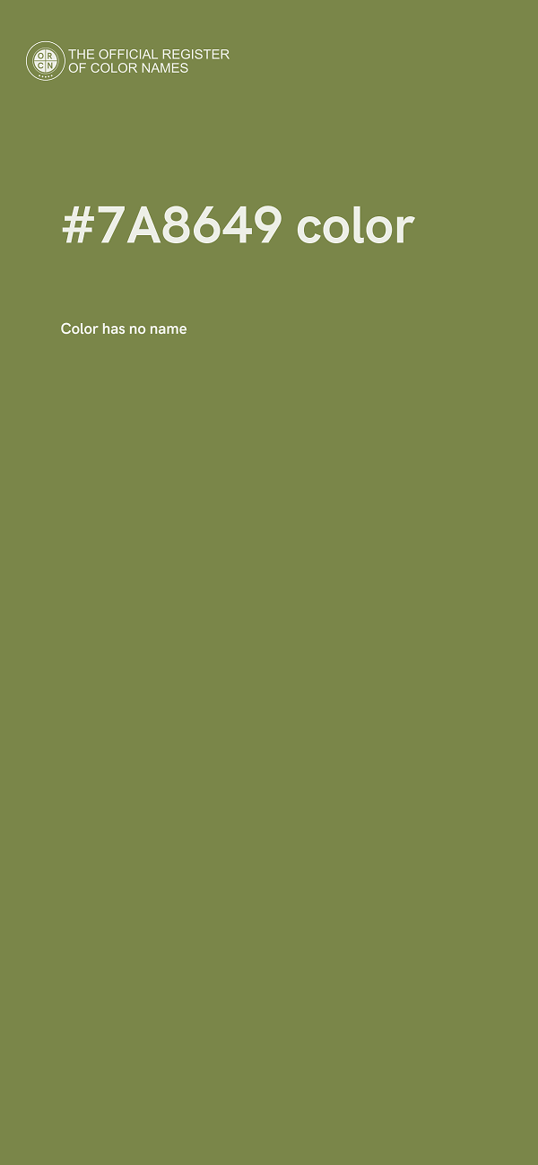 #7A8649 color image