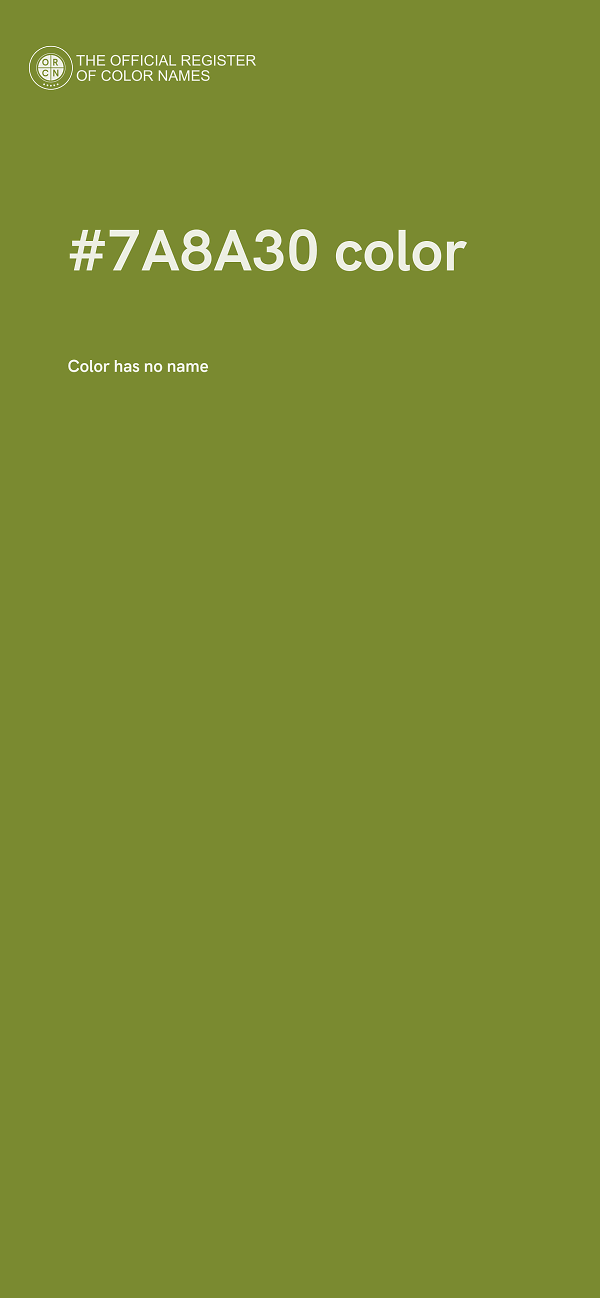 #7A8A30 color image