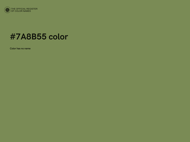 #7A8B55 color image