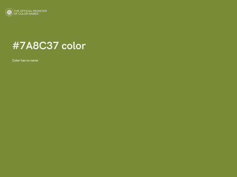 #7A8C37 color image