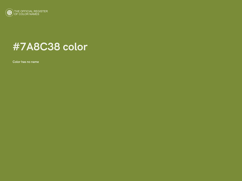 #7A8C38 color image