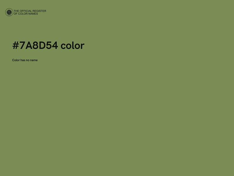 #7A8D54 color image