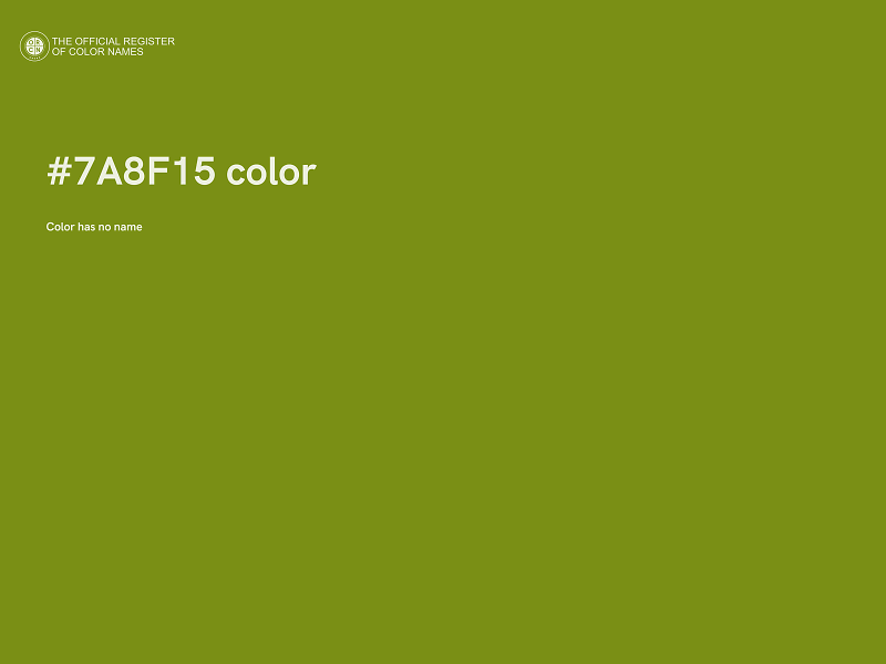 #7A8F15 color image