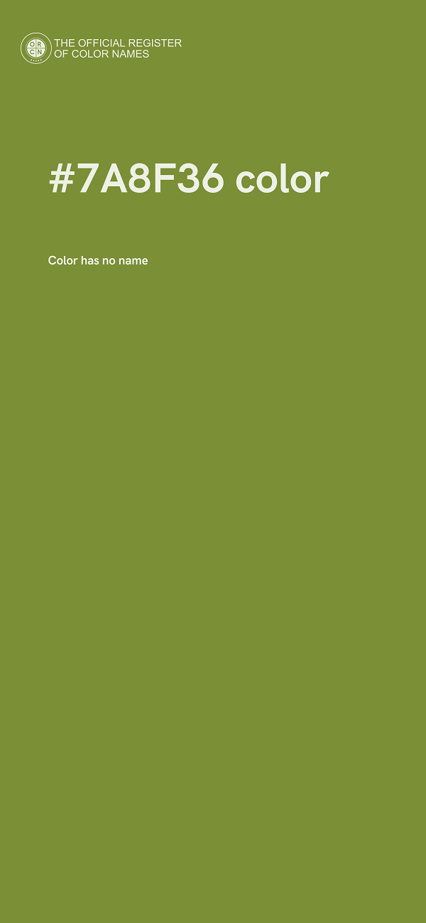 #7A8F36 color image