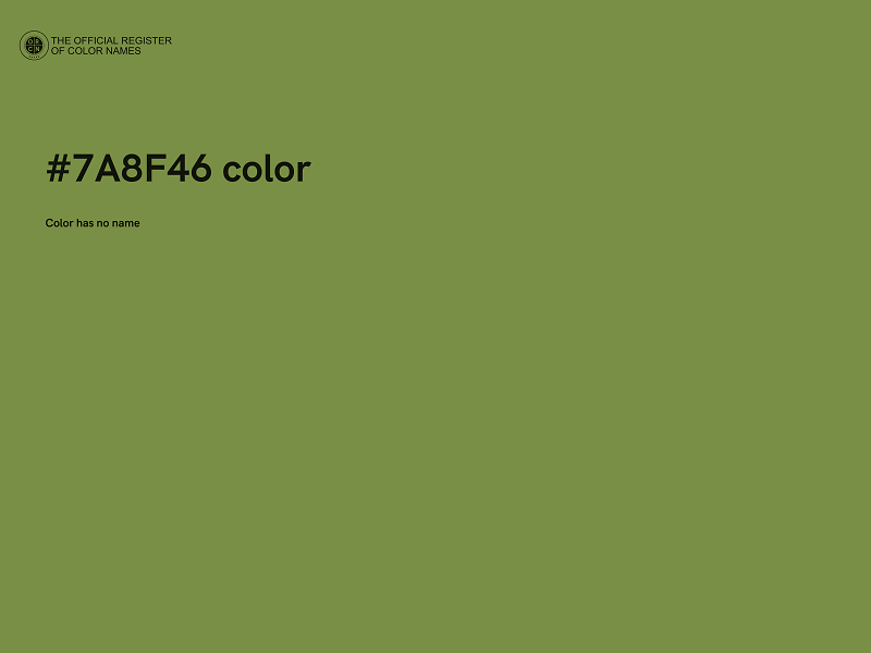 #7A8F46 color image