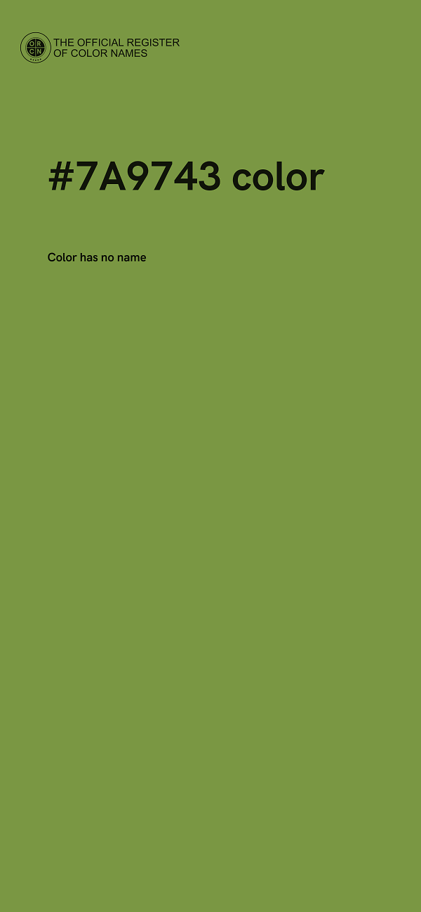 #7A9743 color image