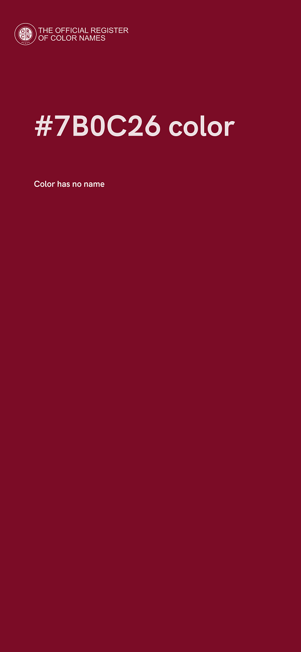 #7B0C26 color image
