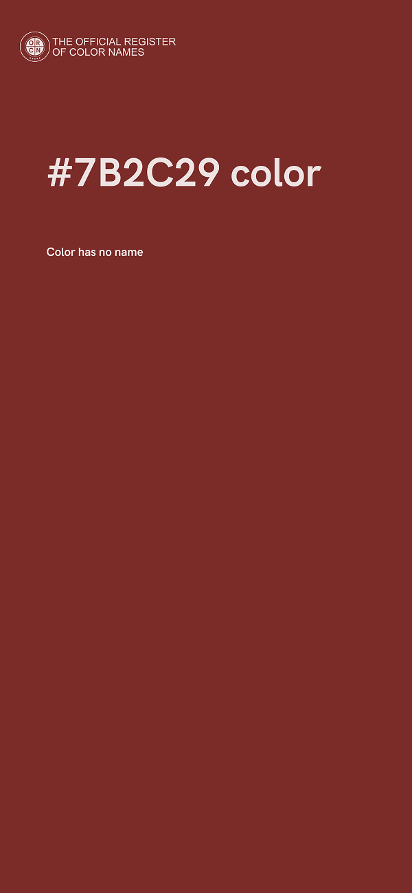 #7B2C29 color image