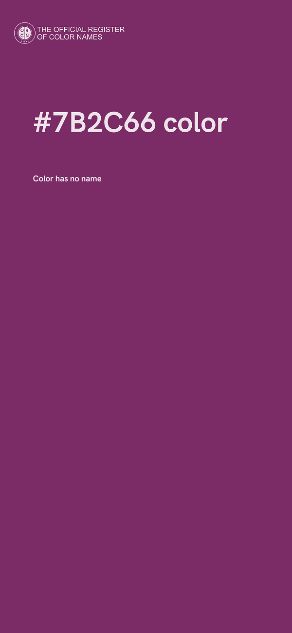 #7B2C66 color image