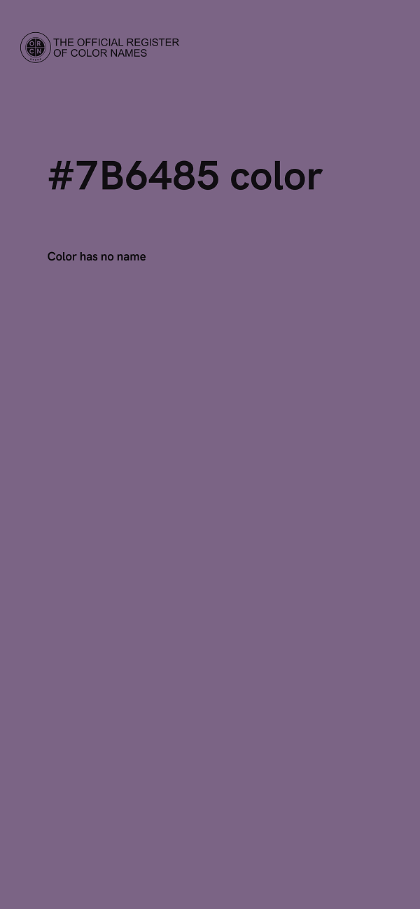#7B6485 color image