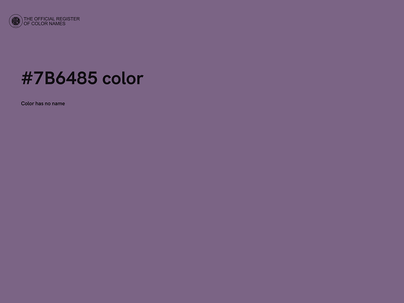 #7B6485 color image