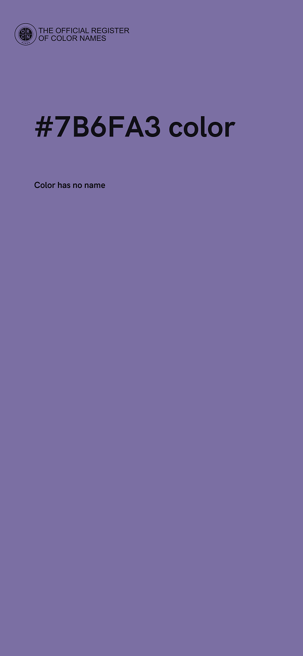 #7B6FA3 color image