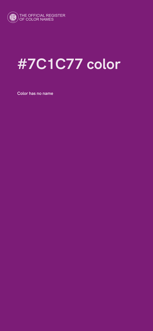 #7C1C77 color image