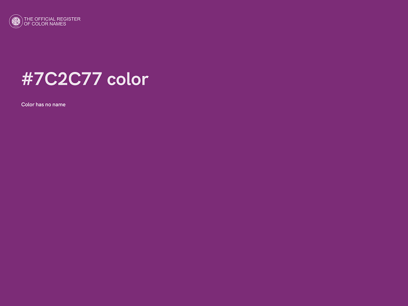 #7C2C77 color image
