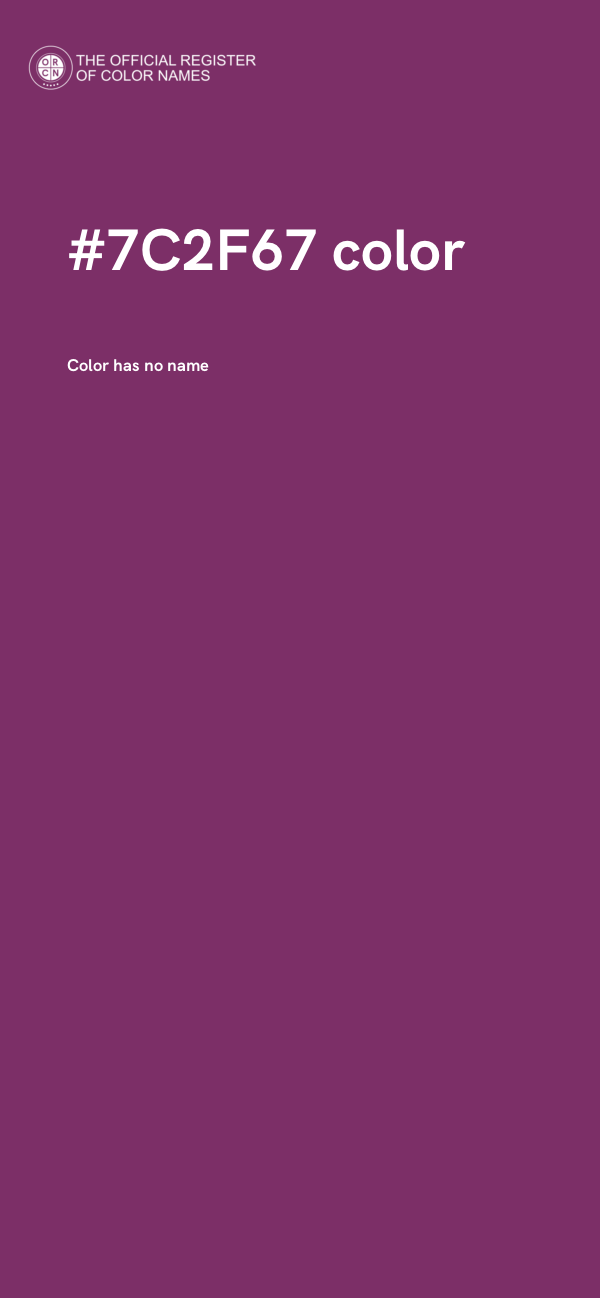 #7C2F67 color image